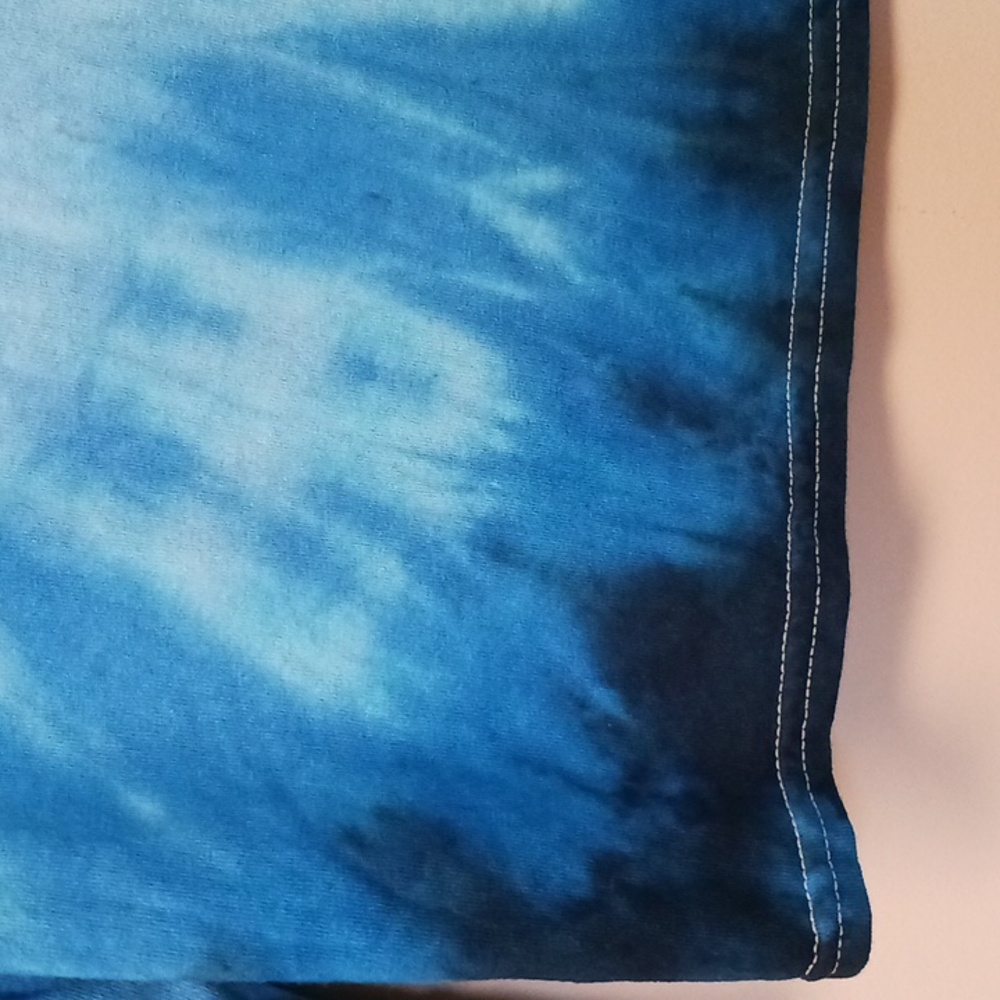 Gildan Tie Dye Long Sleeve T-Shirt Blue Size S - Picture 7 of 14